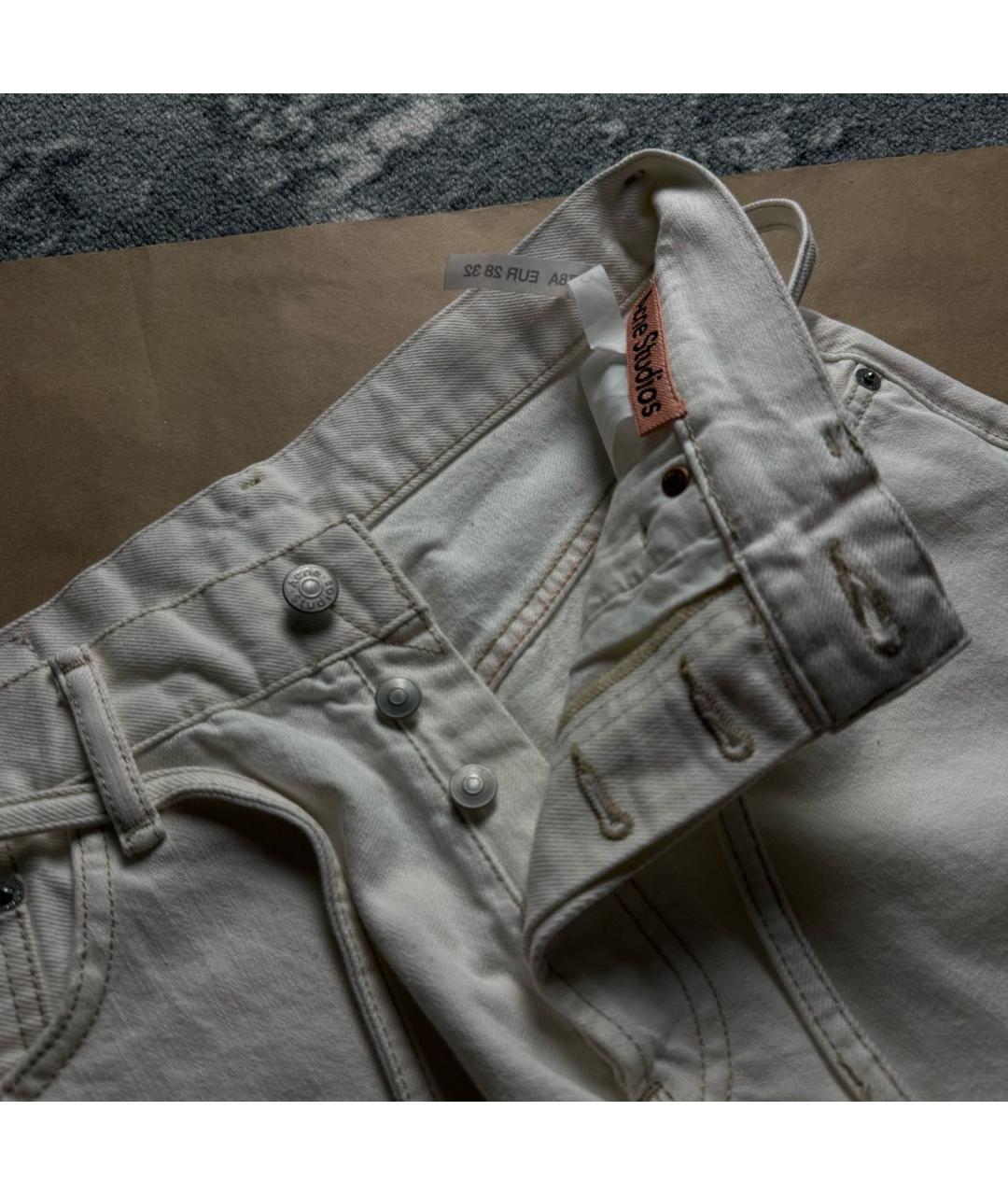 ACNE STUDIOS Бежевые хлопковые прямые джинсы, фото 4