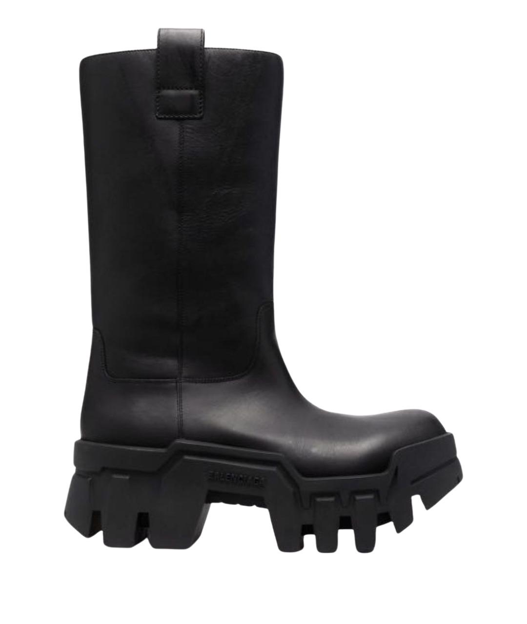 BALENCIAGA Коричневые кожаные высокие ботинки, фото 1