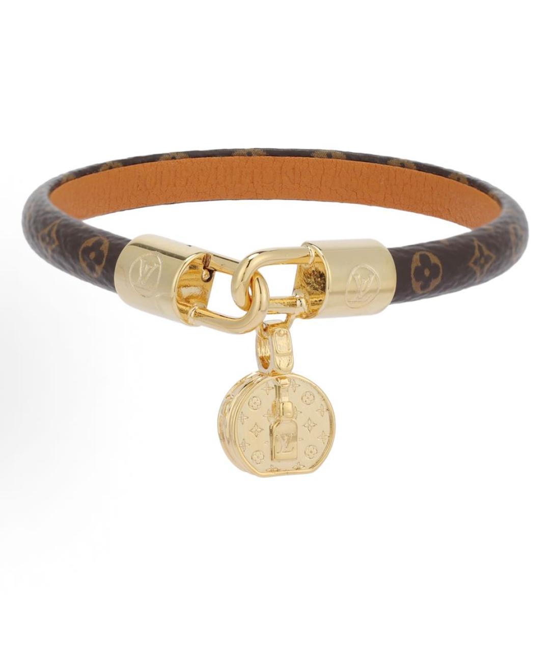 LOUIS VUITTON Черный кожаный браслет, фото 1