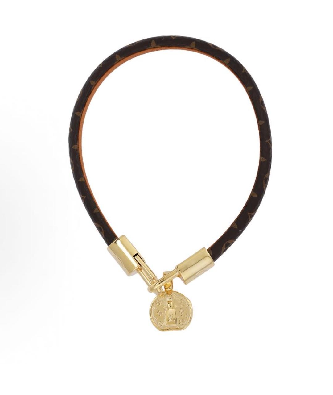 LOUIS VUITTON Черный кожаный браслет, фото 2