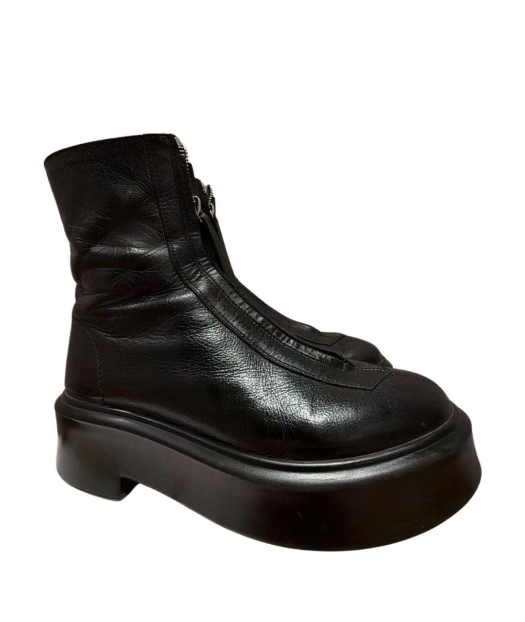 THE ROW Черные кожаные ботинки, фото 1