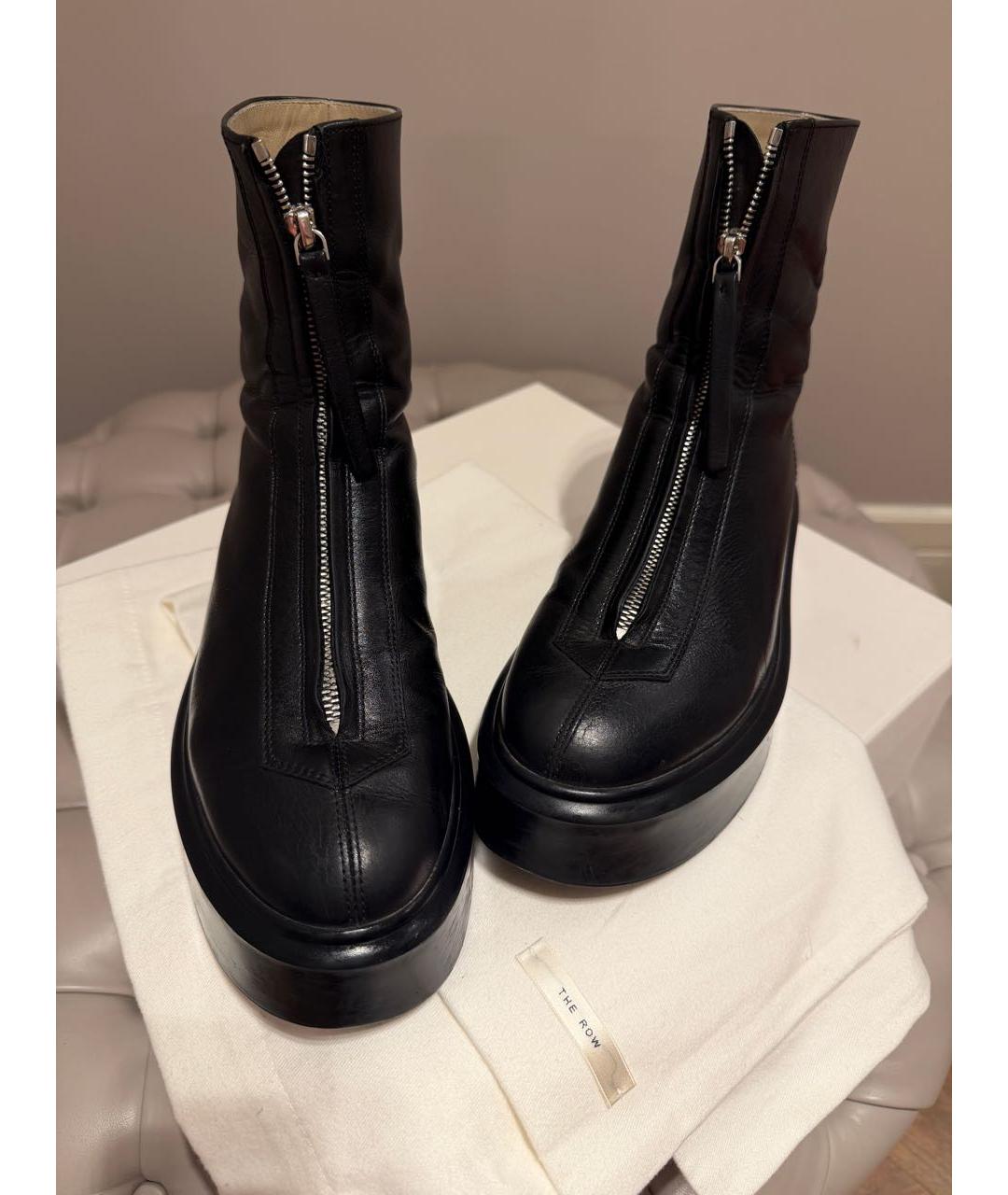 THE ROW Черные кожаные ботинки, фото 4