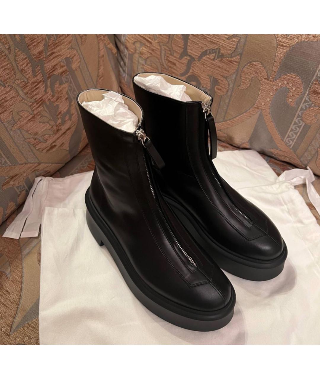 THE ROW Черные кожаные ботинки, фото 2