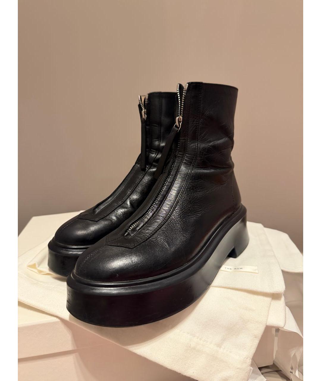THE ROW Черные кожаные ботинки, фото 3