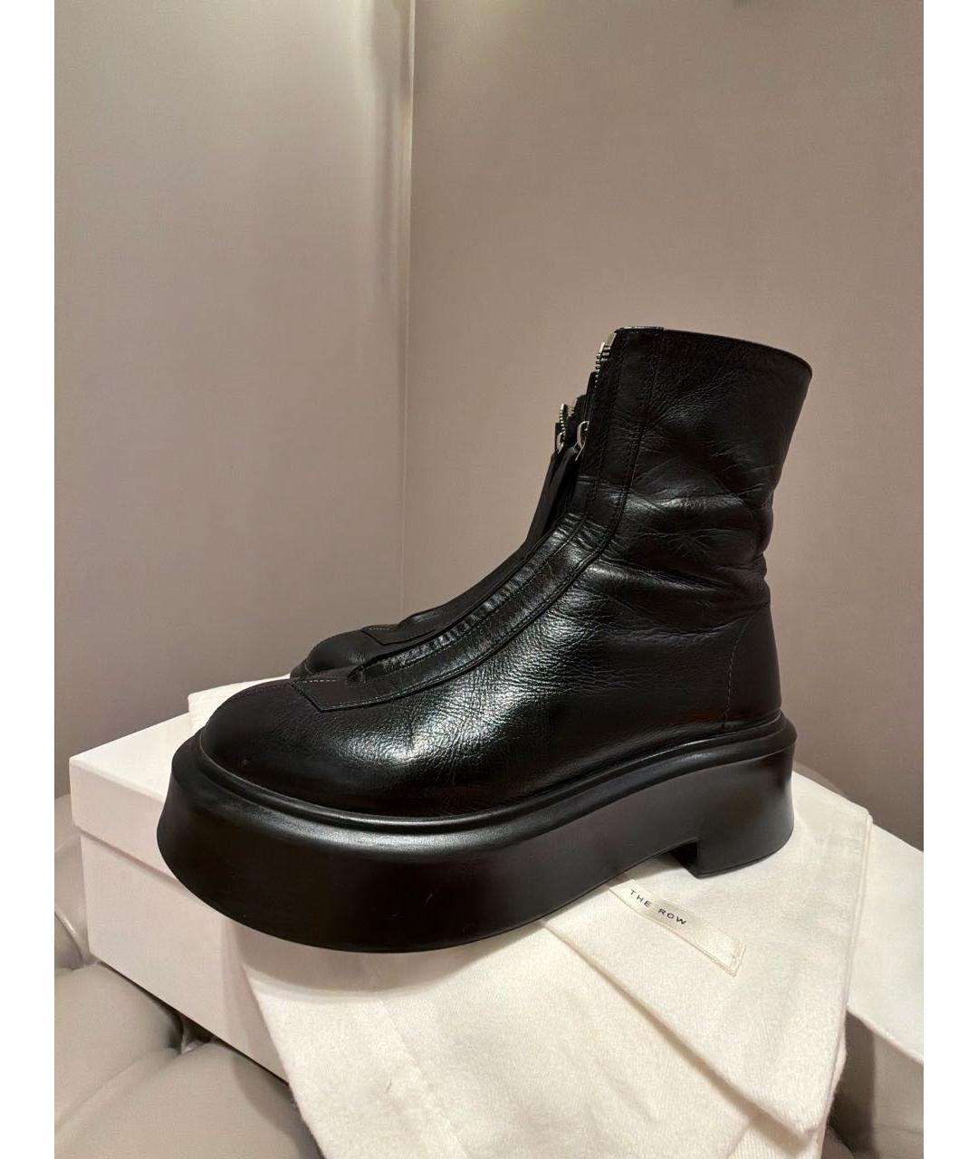 THE ROW Черные кожаные ботинки, фото 5