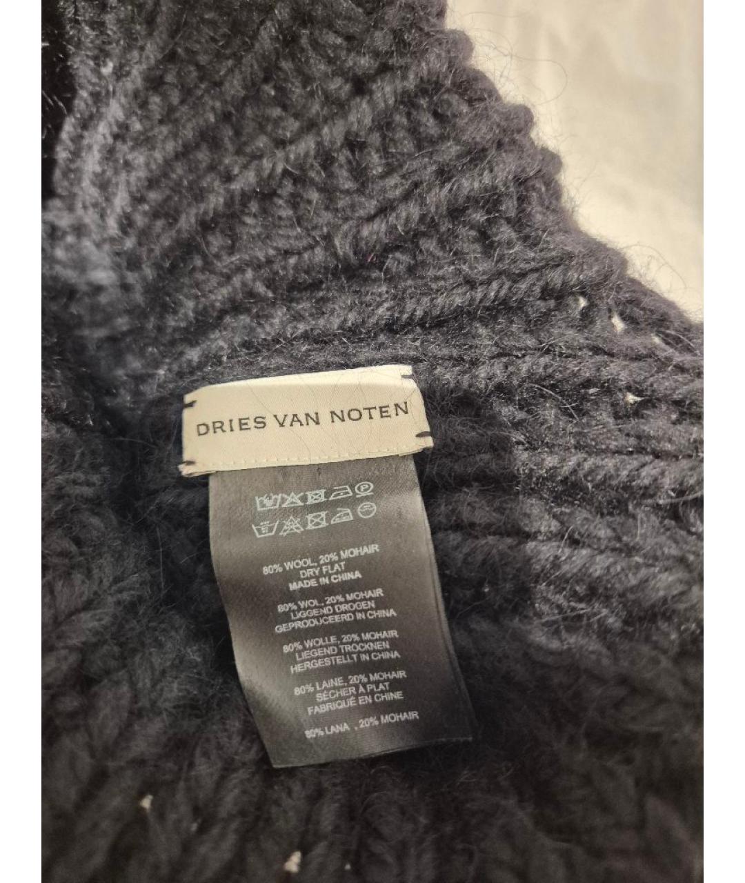 DRIES VAN NOTEN Черная шерстяная шапка, фото 7