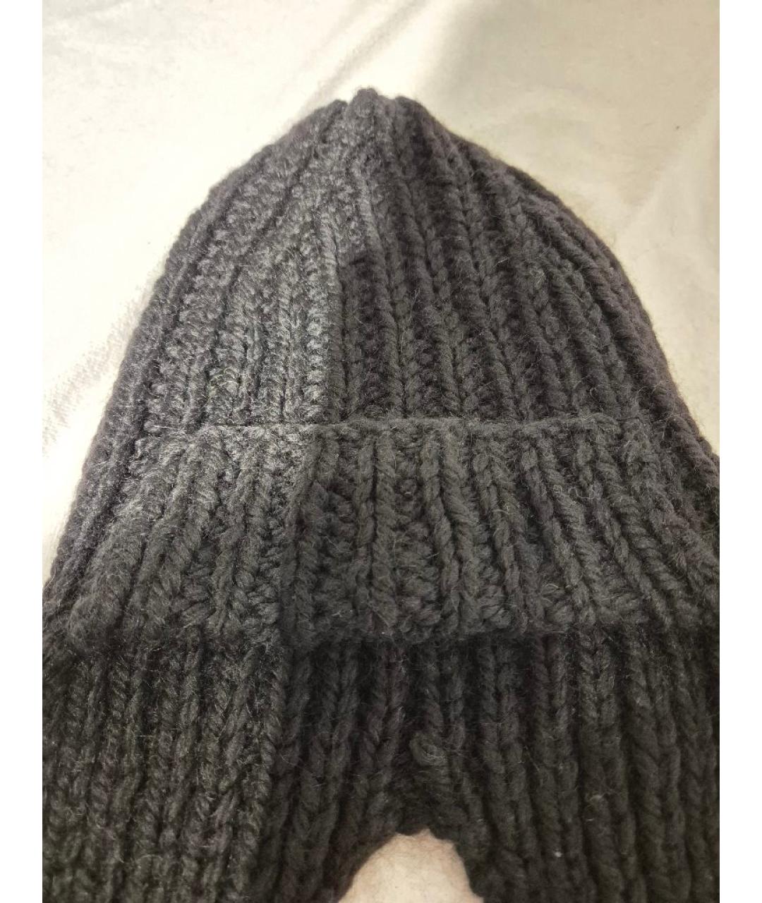 DRIES VAN NOTEN Черная шерстяная шапка, фото 6