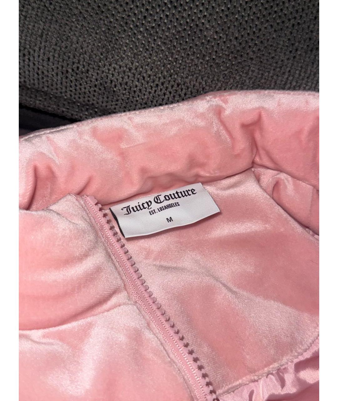 JUICY COUTURE Розовый велюровый пуховик, фото 3