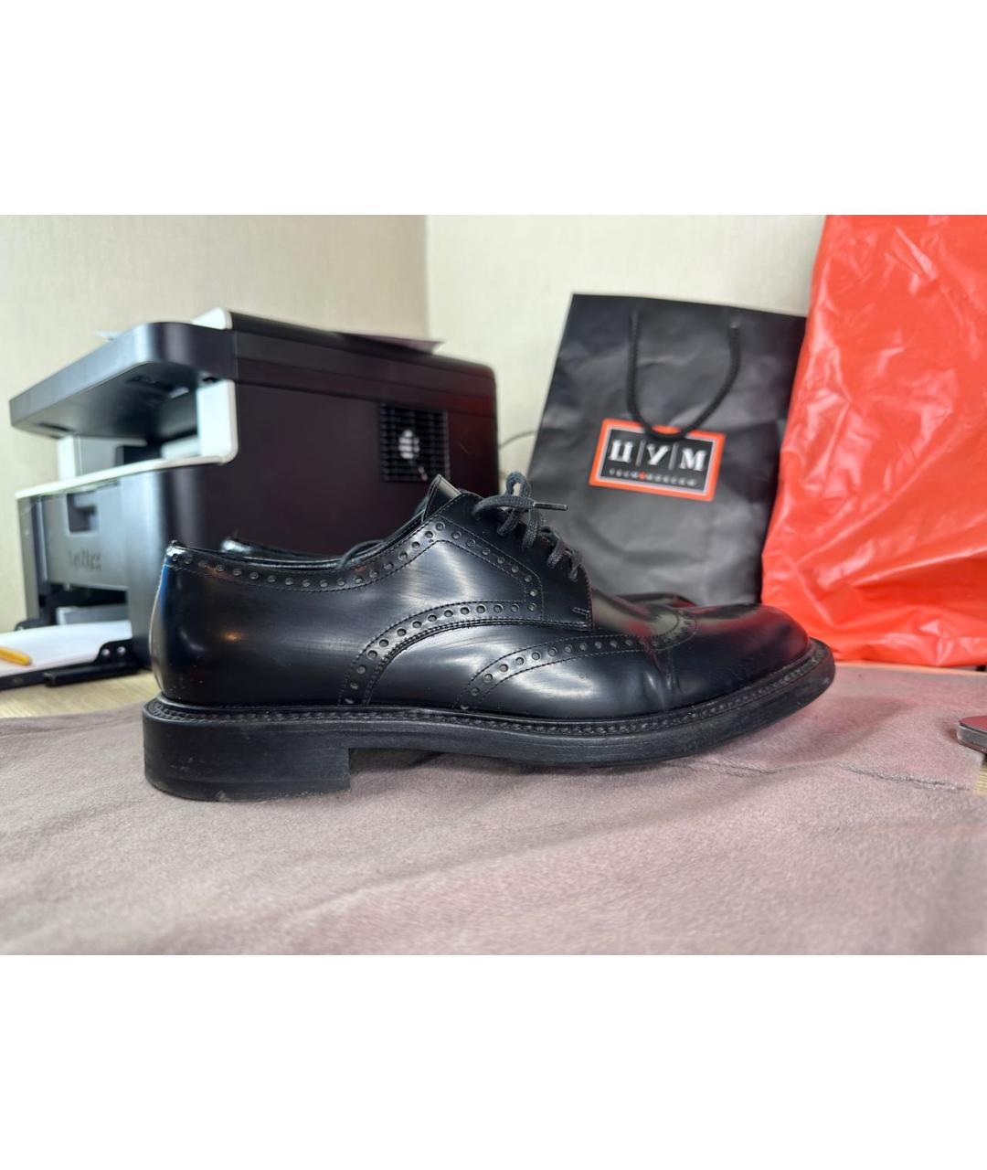 SAINT LAURENT Черные кожаные туфли, фото 5