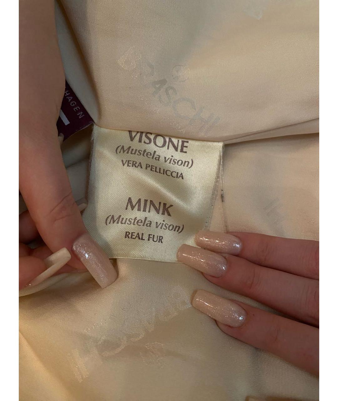 BRASCHI Бежевая меховая шуба, фото 4