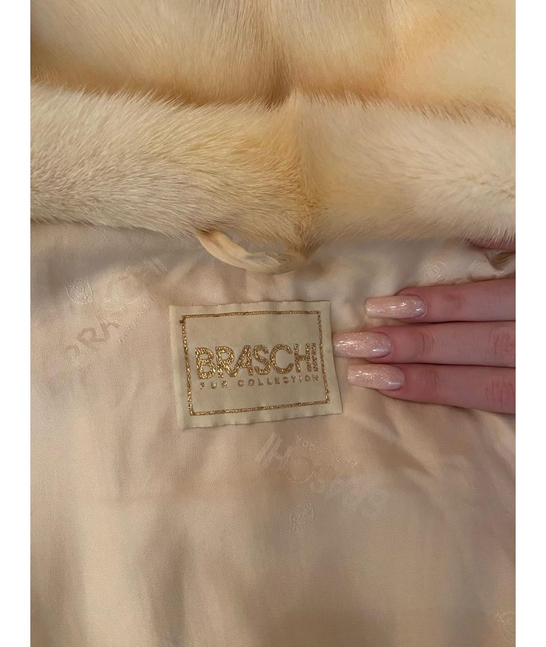 BRASCHI Бежевая меховая шуба, фото 3