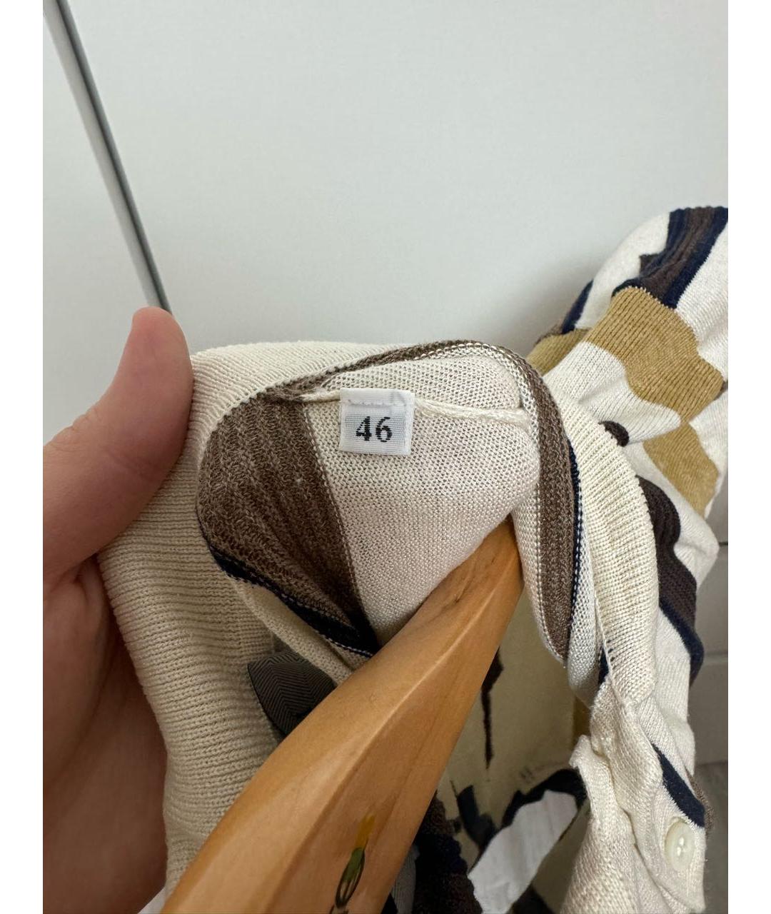 CORNELIANI Бежевое хлопковое поло с коротким рукавом, фото 4