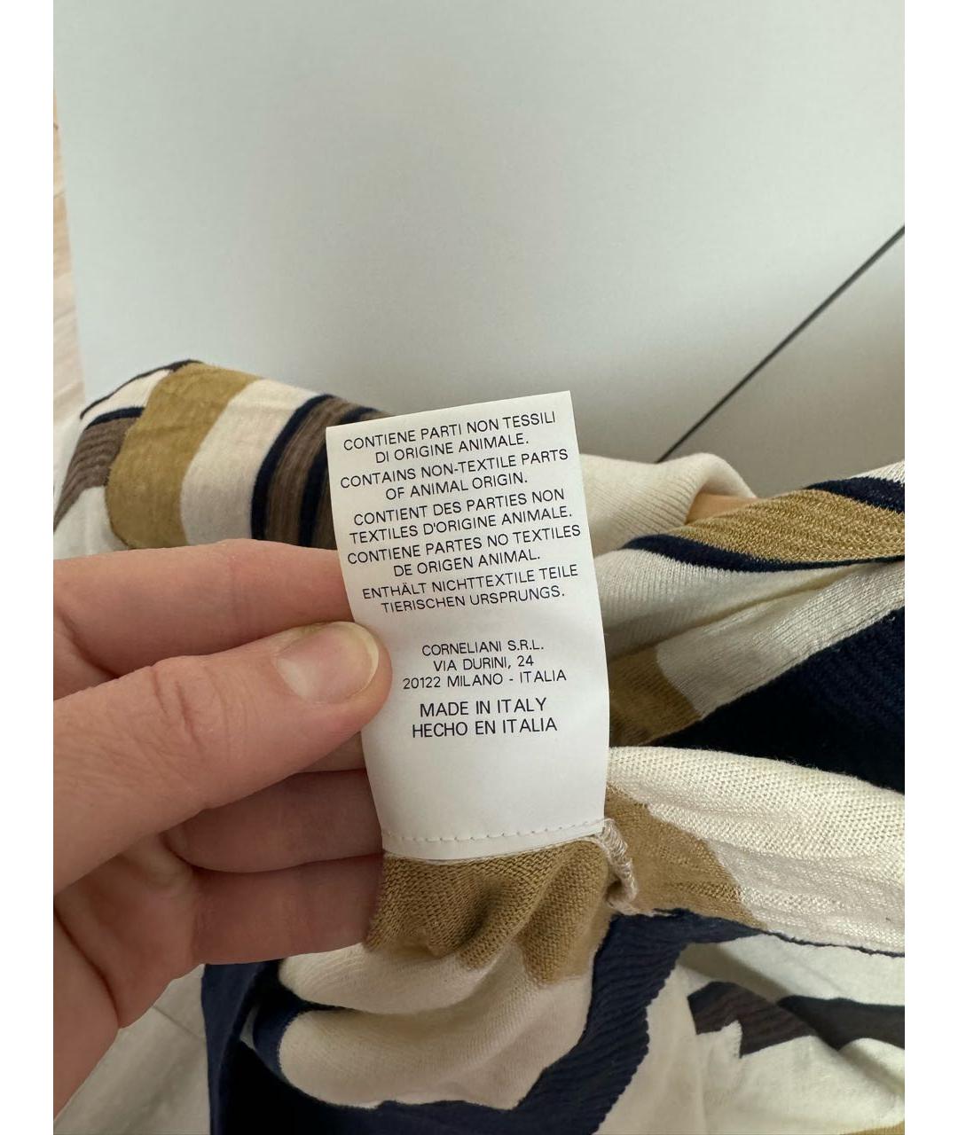 CORNELIANI Бежевое хлопковое поло с коротким рукавом, фото 5
