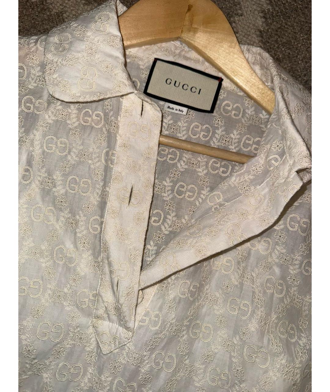 GUCCI Бежевое кружевное повседневное платье, фото 2