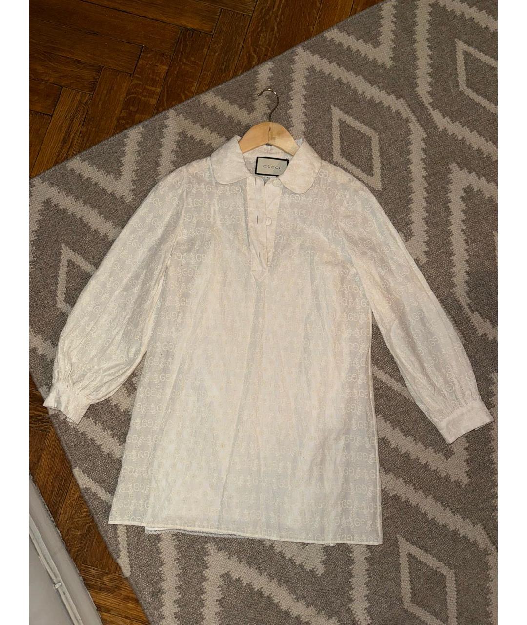 GUCCI Бежевое кружевное повседневное платье, фото 4