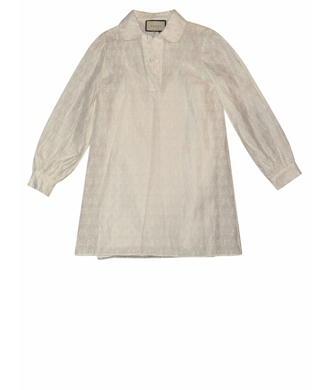 GUCCI Бежевое кружевное повседневное платье, фото 1