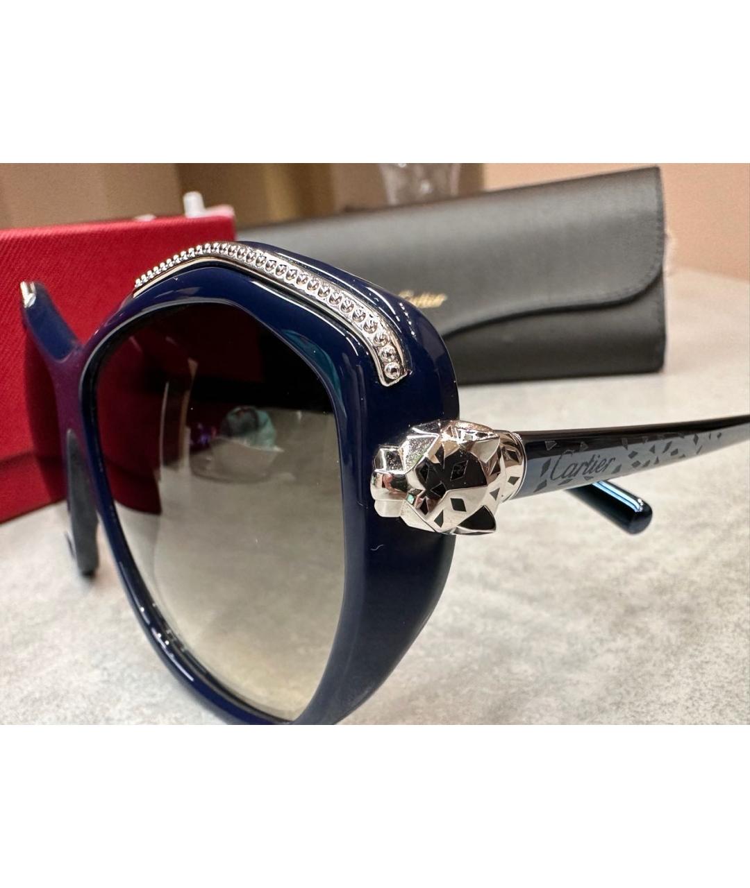 CARTIER Темно-синие пластиковые солнцезащитные очки, фото 5