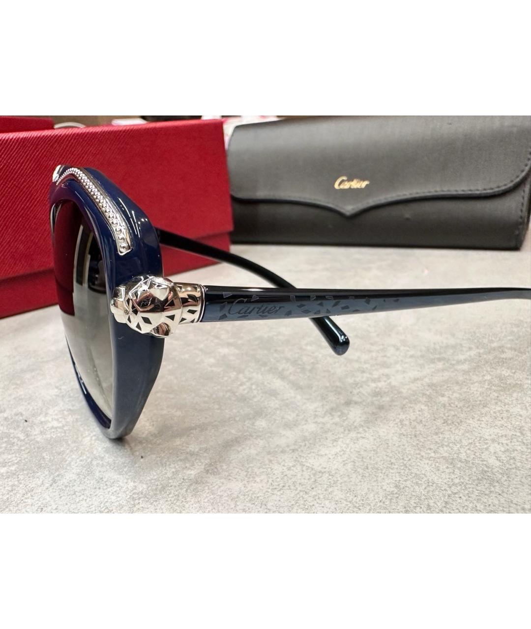 CARTIER Темно-синие пластиковые солнцезащитные очки, фото 3