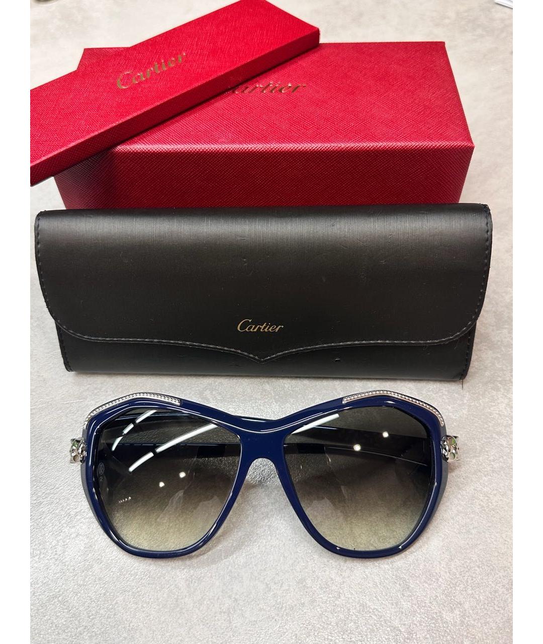 CARTIER Темно-синие пластиковые солнцезащитные очки, фото 6