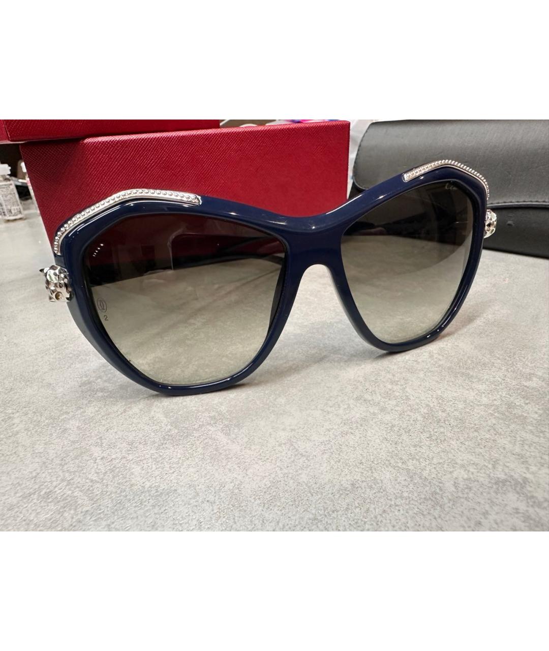 CARTIER Темно-синие пластиковые солнцезащитные очки, фото 2