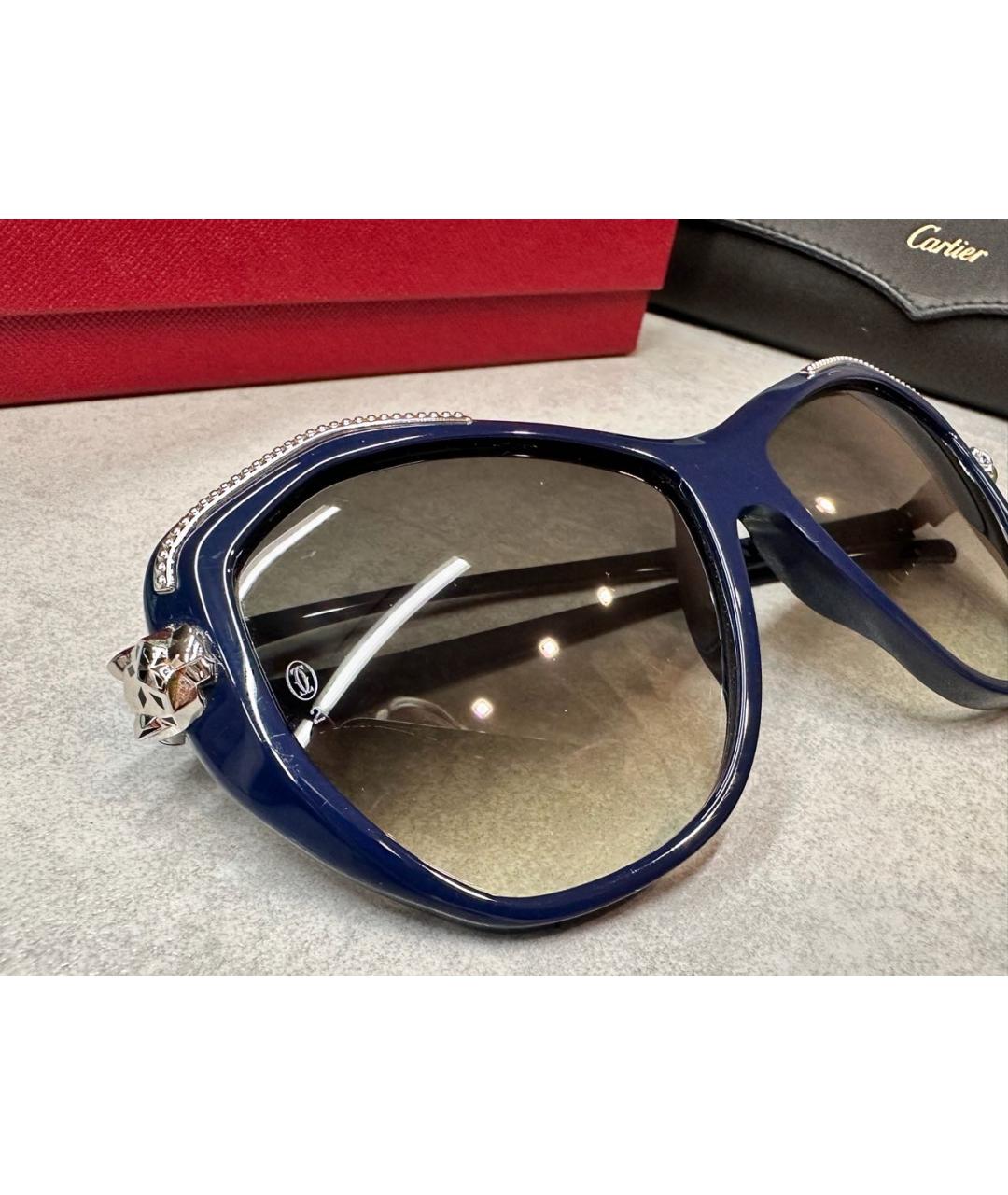 CARTIER Темно-синие пластиковые солнцезащитные очки, фото 4