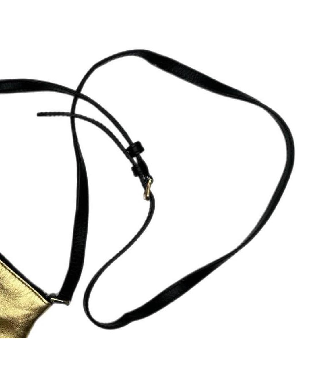 DOLCE&GABBANA Золотая кожаная сумка через плечо, фото 4