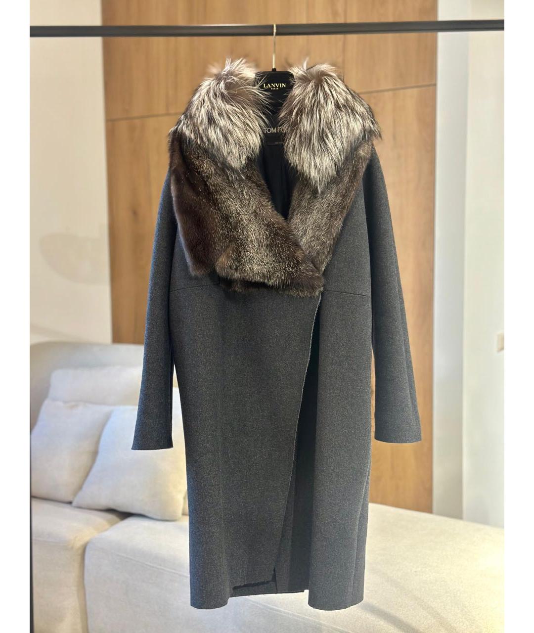 TOM FORD Серое шерстяное пальто, фото 3