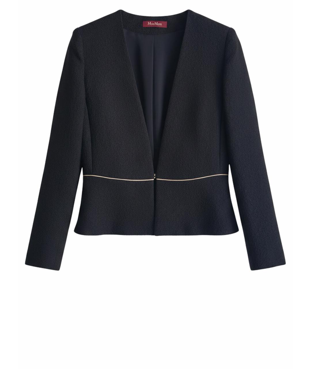 MAX MARA STUDIO Темно-синий шелковый жакет/пиджак, фото 1