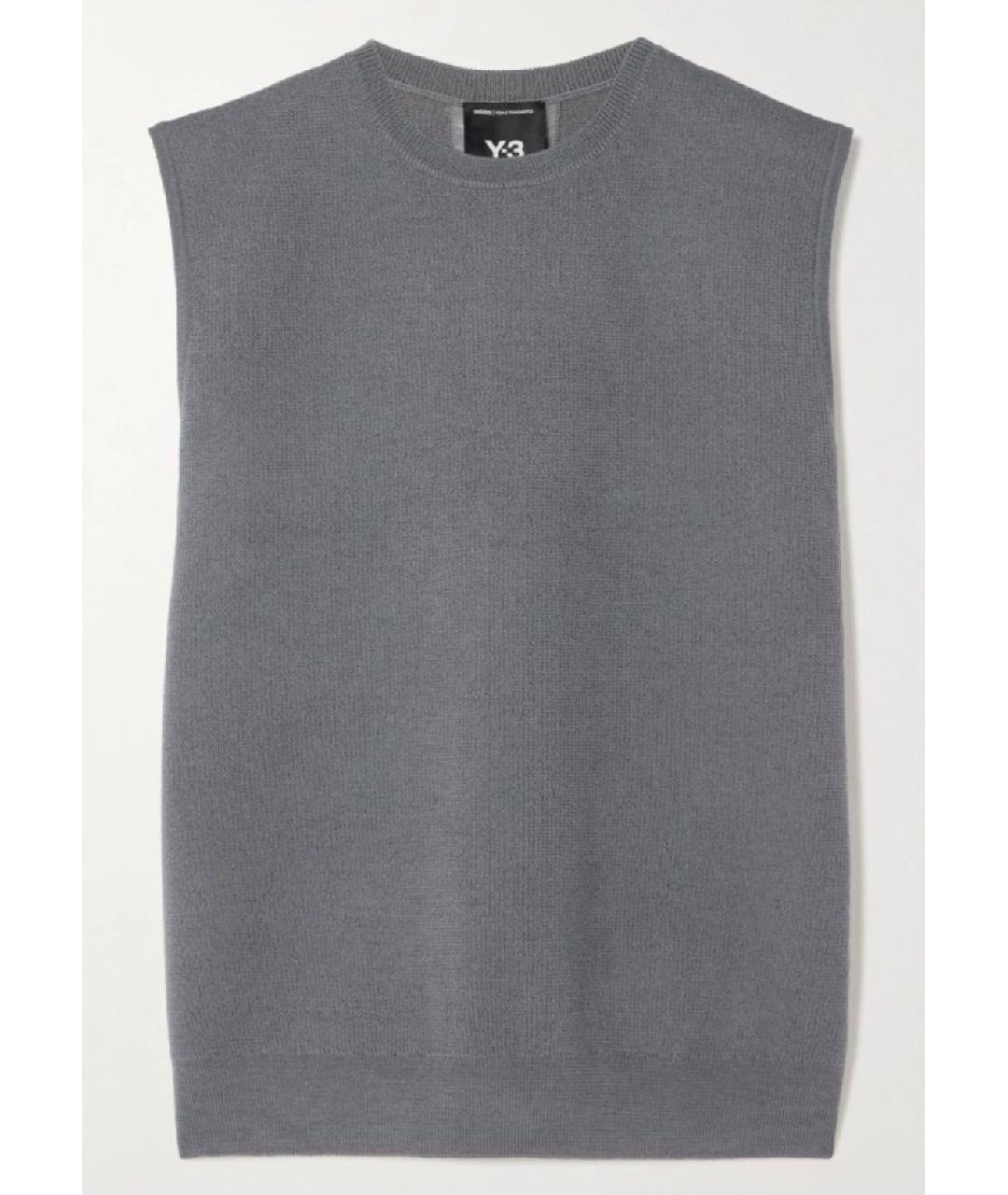 Y-3 Серая шерстяная жилетка, фото 9