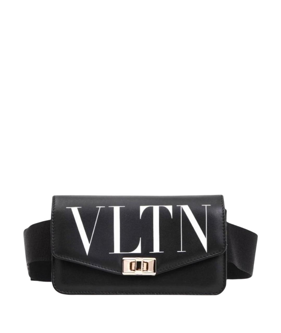 VALENTINO Черная кожаная поясная сумка, фото 1