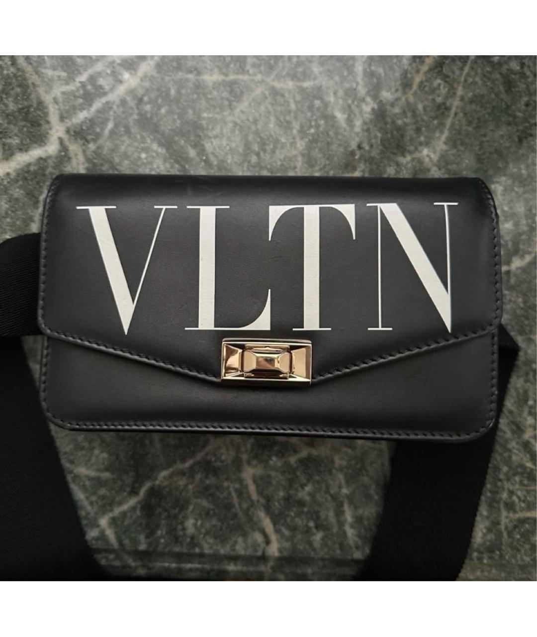 VALENTINO Черная кожаная поясная сумка, фото 8