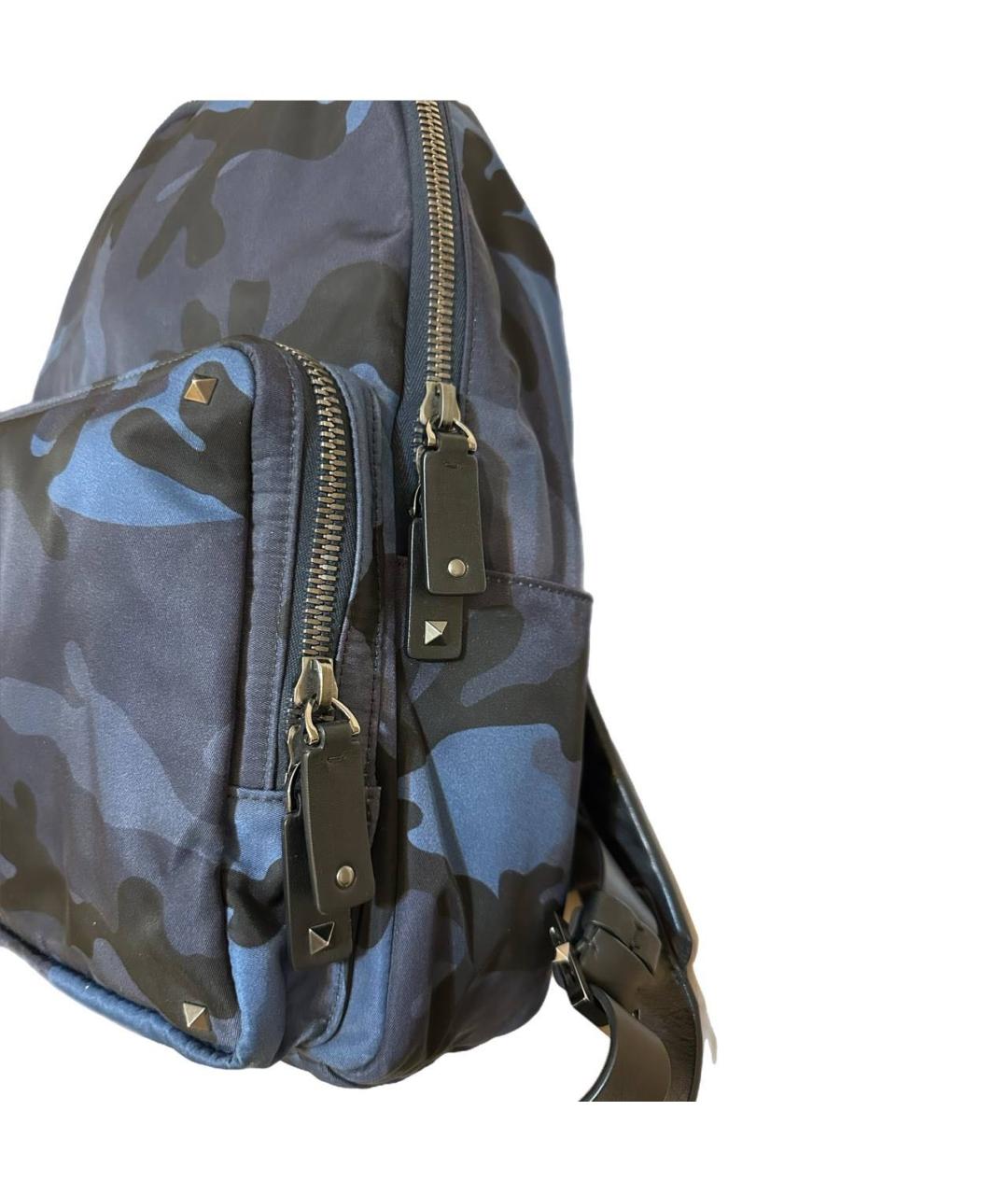 VALENTINO Темно-синий тканевый рюкзак, фото 5