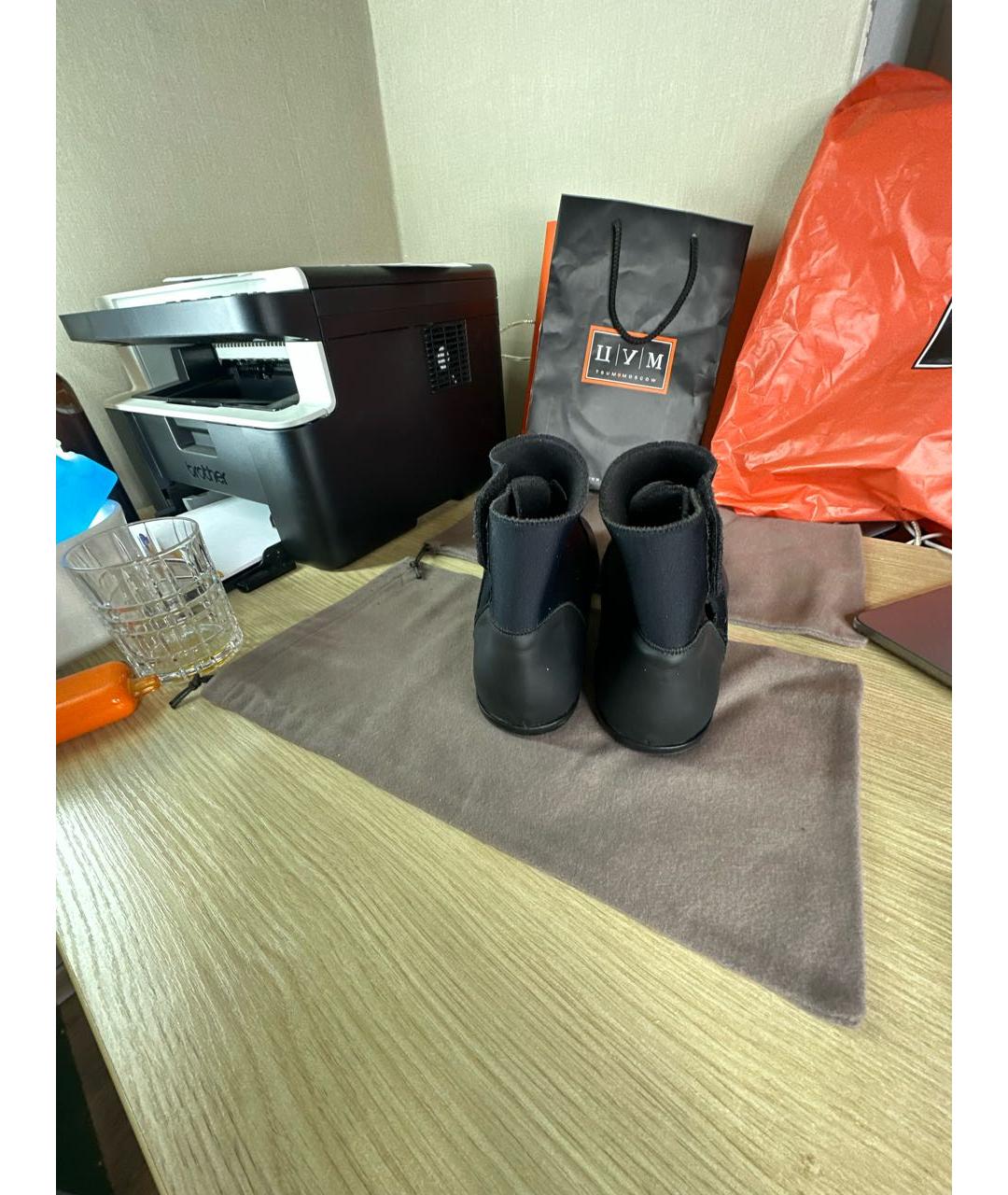 LANVIN Темно-синие кожаные высокие ботинки, фото 6