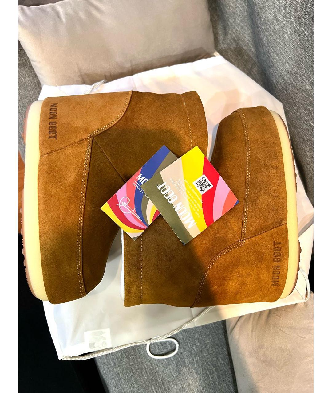 MOON BOOT Коричневые замшевые полусапоги, фото 4