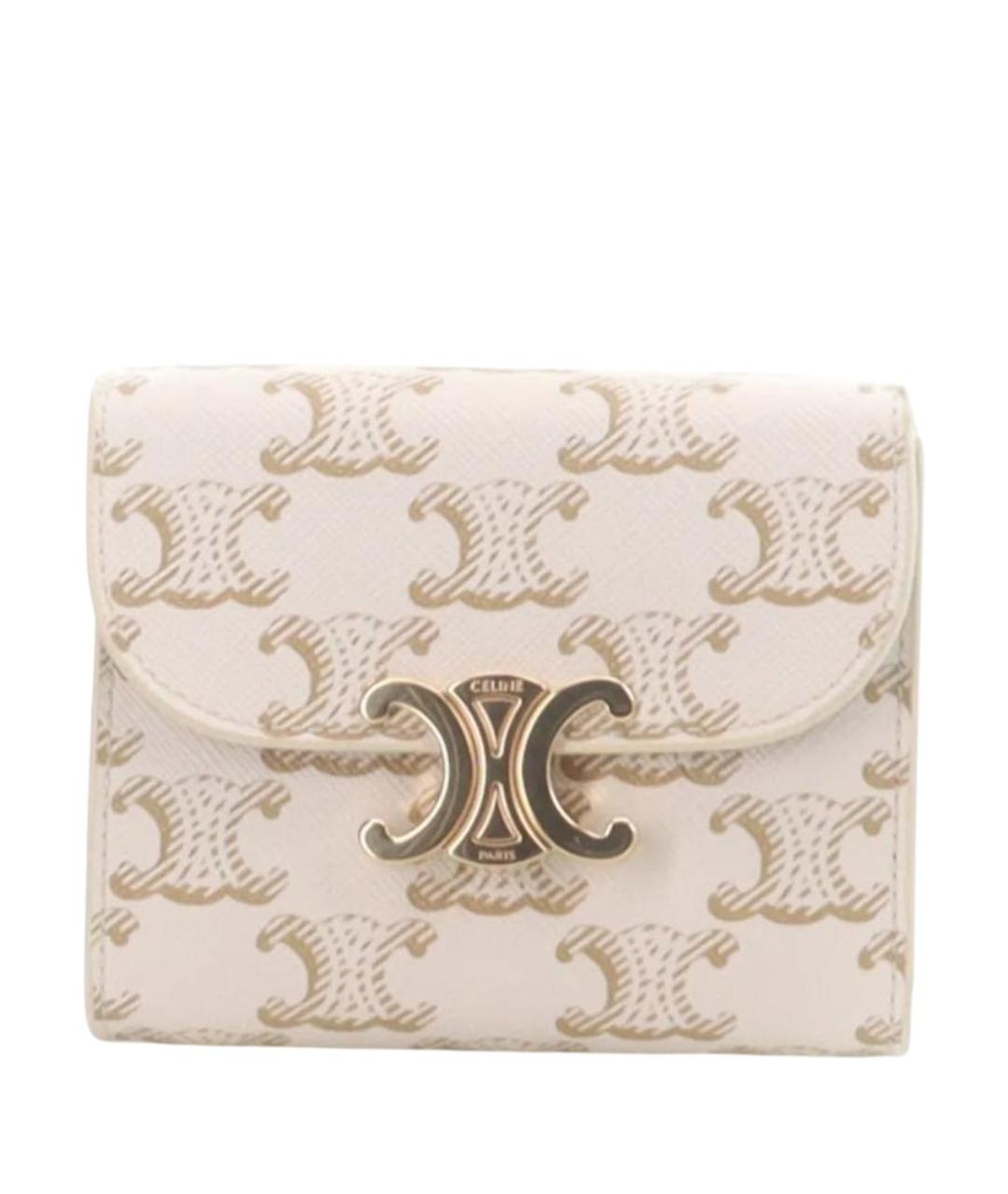 CELINE Бежевый кожаный кошелек, фото 1