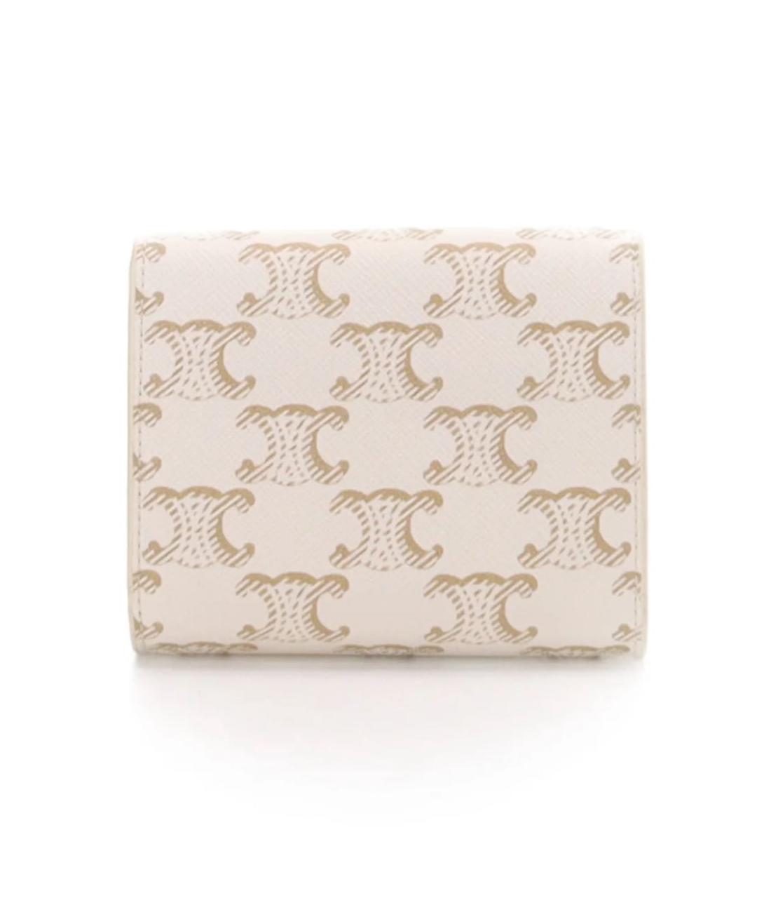 CELINE Бежевый кожаный кошелек, фото 3