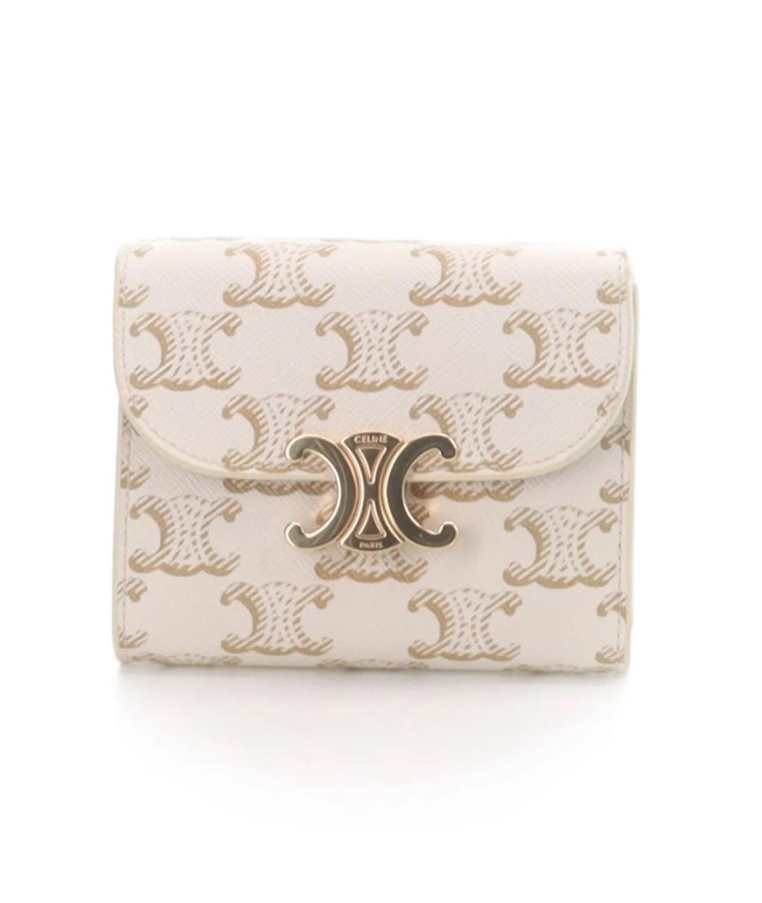 CELINE Бежевый кожаный кошелек, фото 9