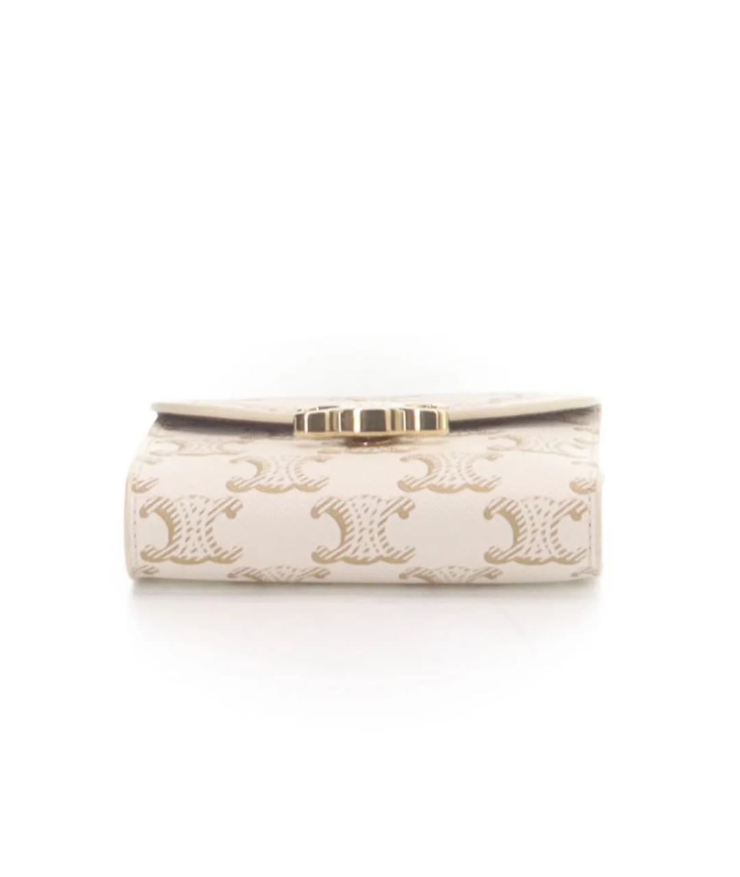 CELINE Бежевый кожаный кошелек, фото 4