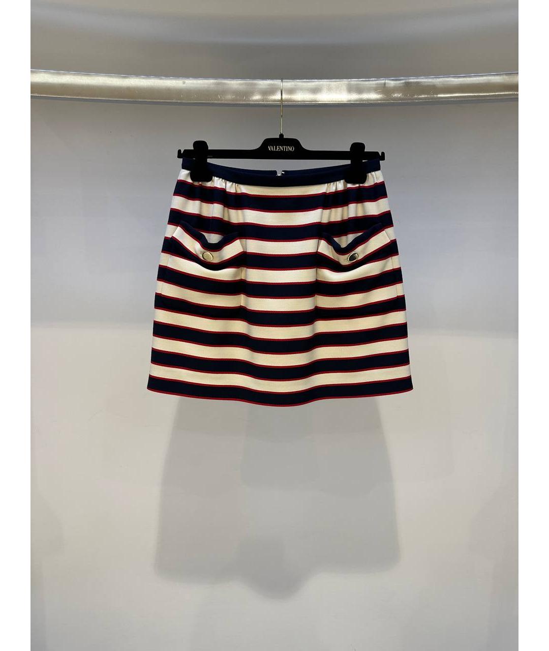 VALENTINO Мульти шерстяная юбка мини, фото 4