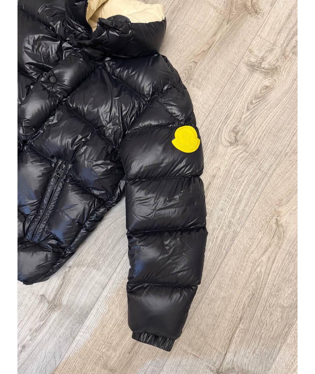 MONCLER Черный полиэстеровый пуховик, фото 8