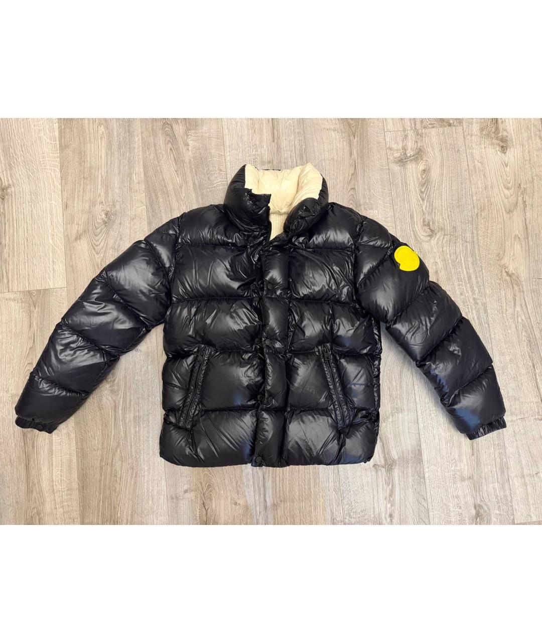 MONCLER Черный полиэстеровый пуховик, фото 7