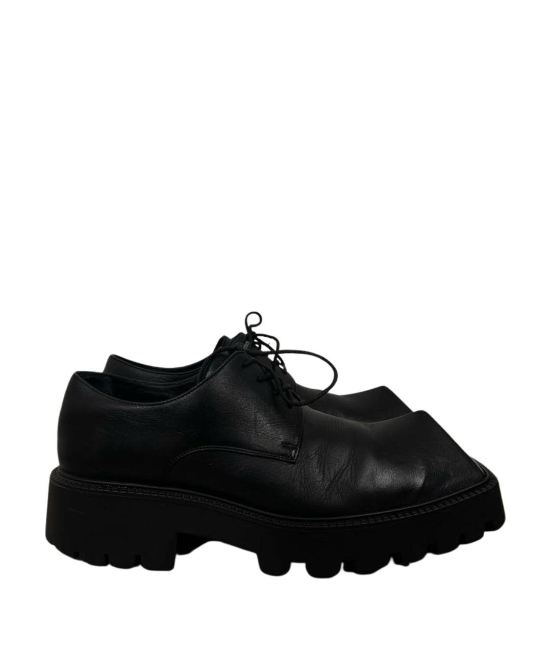 BALENCIAGA Черные кожаные низкие ботинки, фото 1