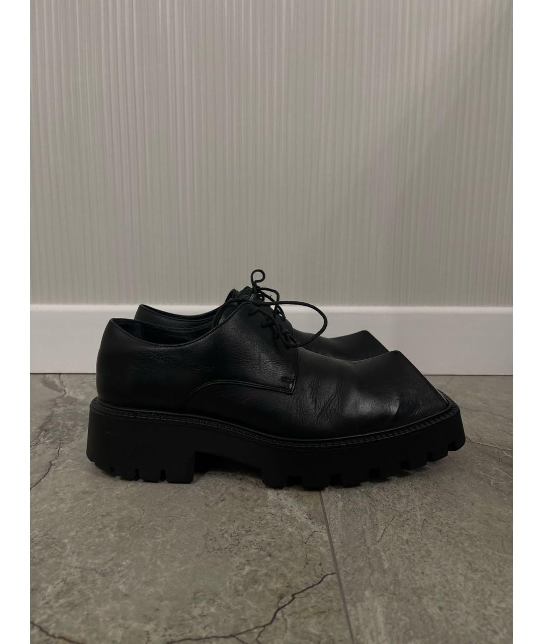 BALENCIAGA Черные кожаные низкие ботинки, фото 6