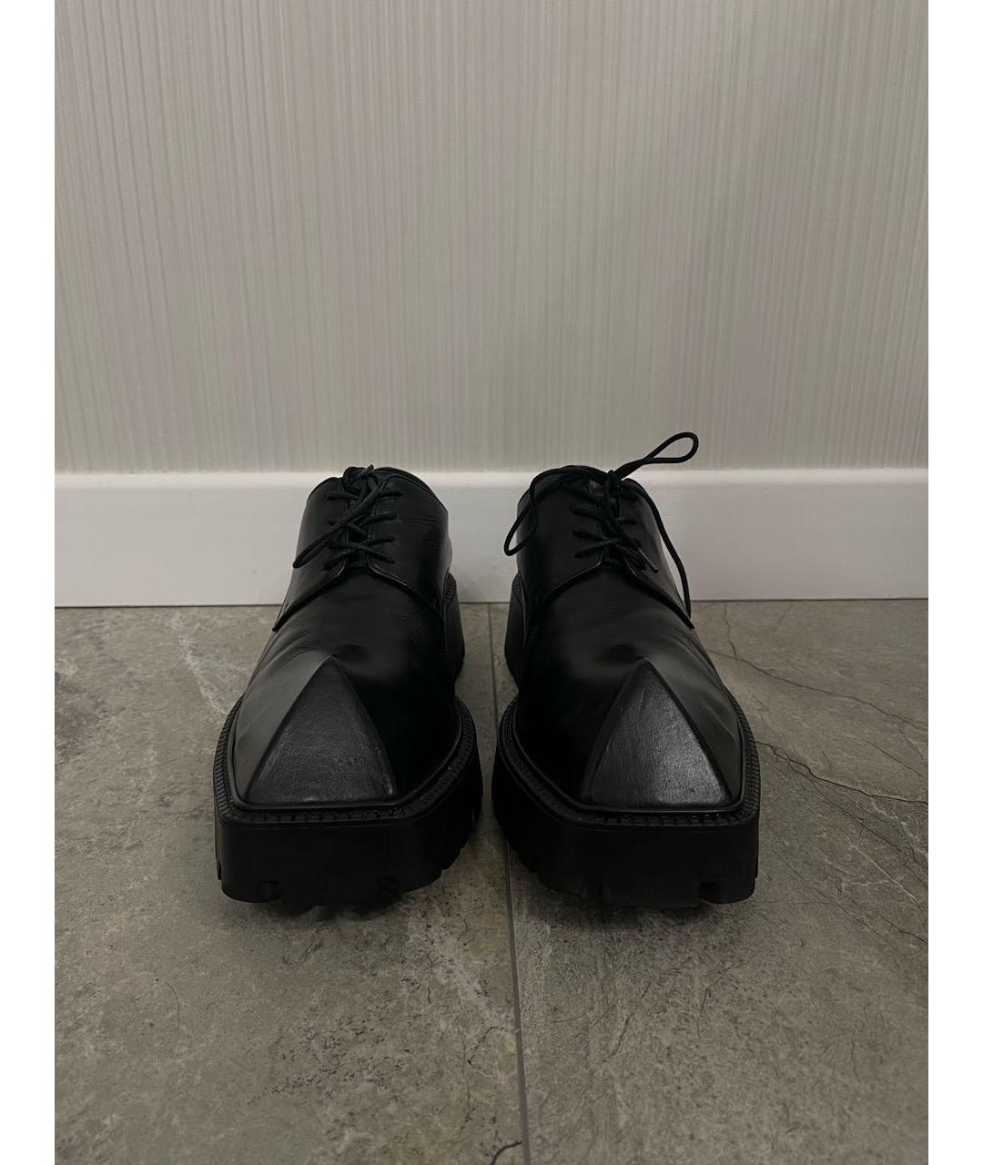 BALENCIAGA Черные кожаные низкие ботинки, фото 3