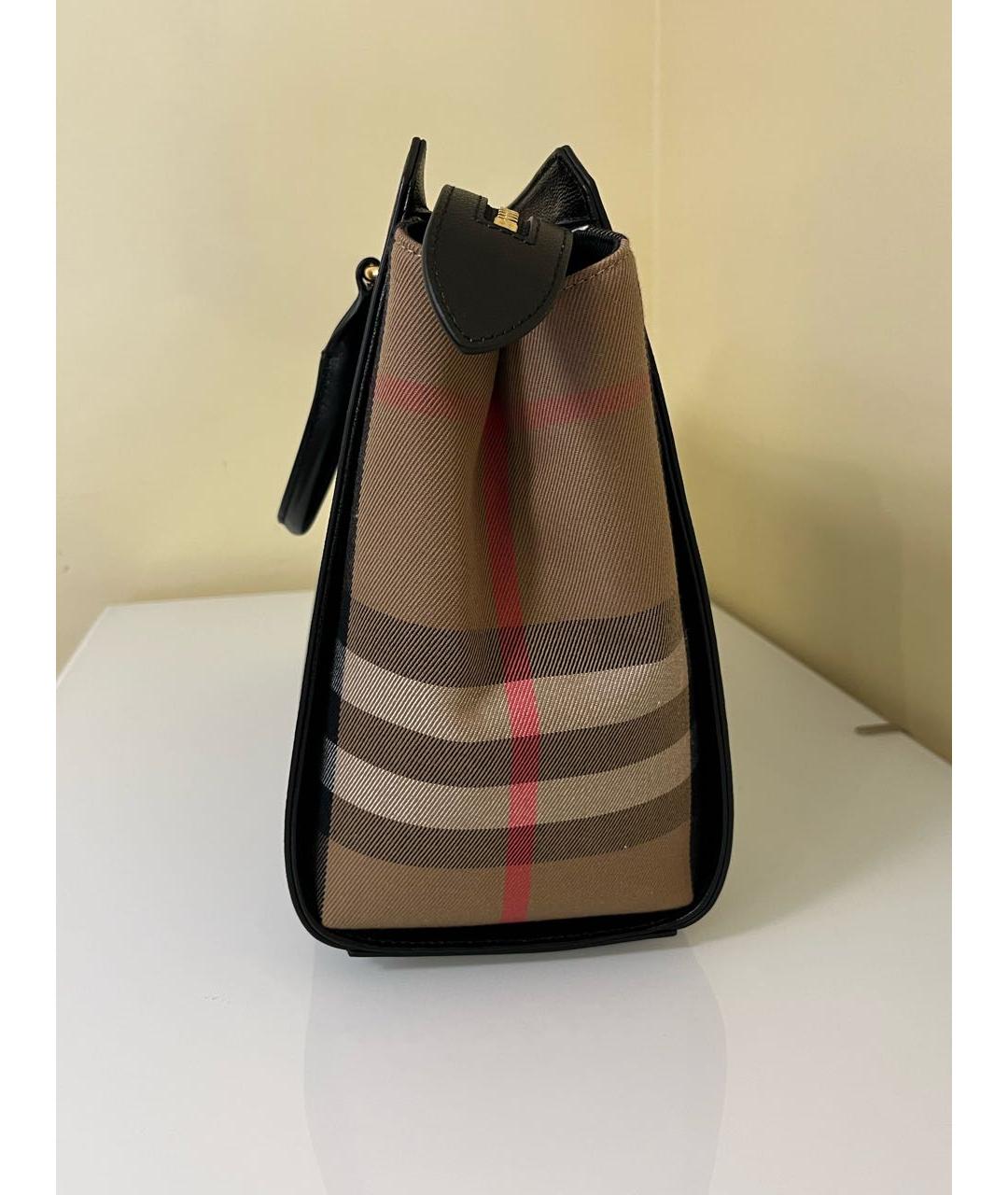 BURBERRY Черная кожаная сумка с короткими ручками, фото 6