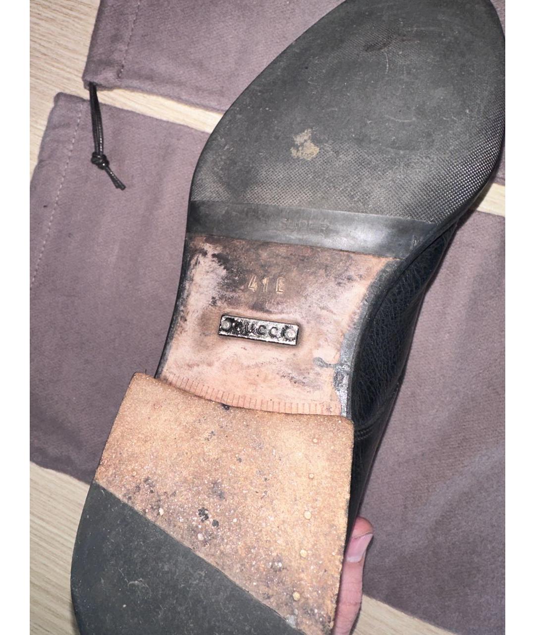 GUCCI Черные кожаные туфли, фото 7