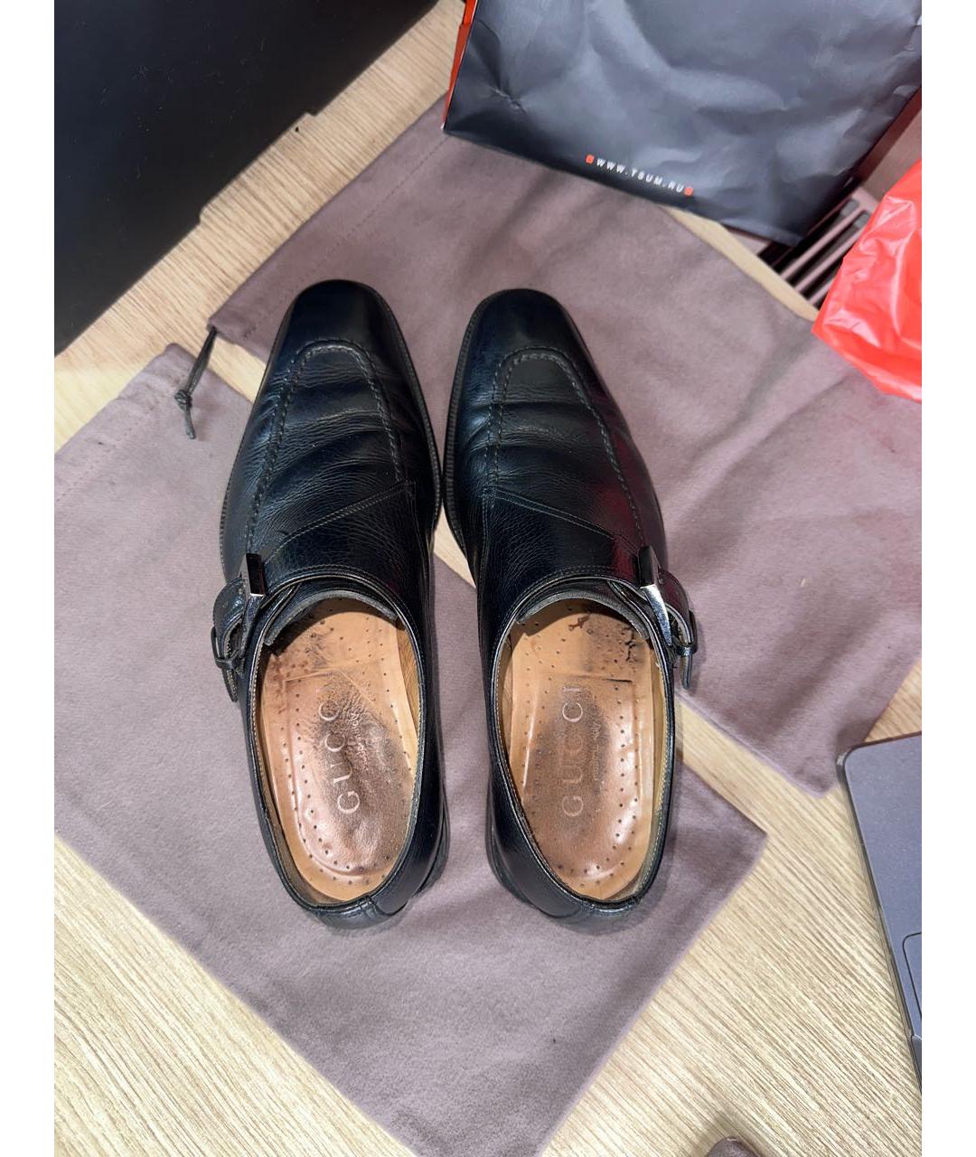 GUCCI Черные кожаные туфли, фото 3