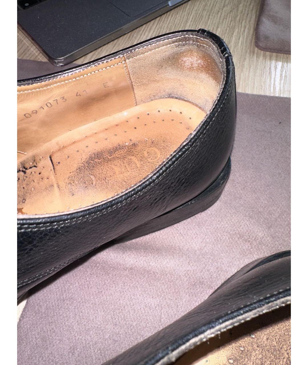 GUCCI Черные кожаные туфли, фото 5