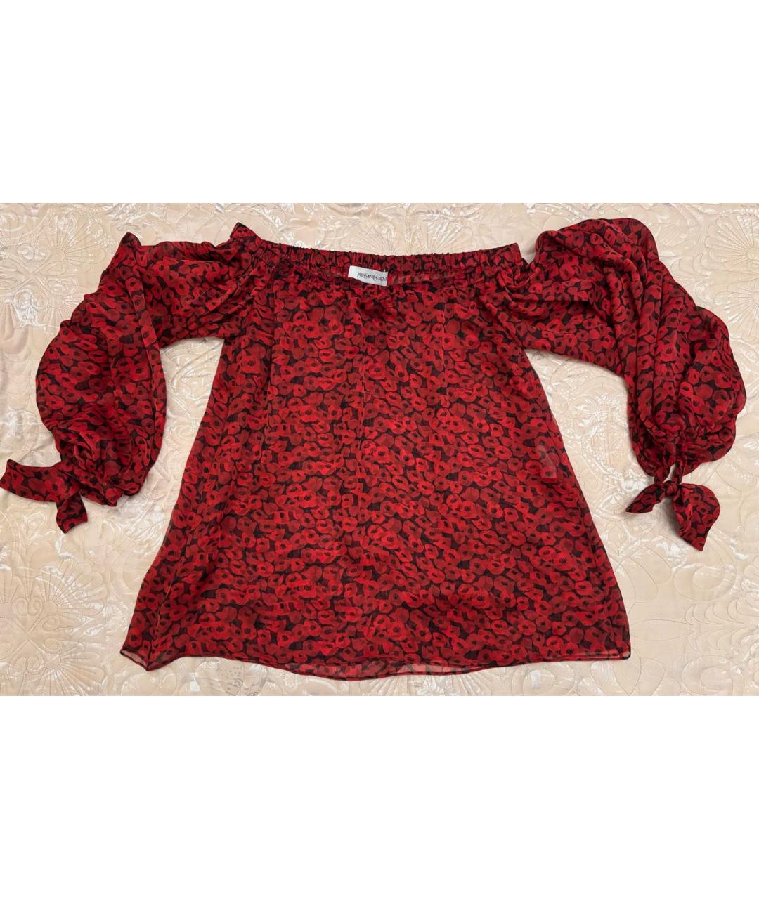 SAINT LAURENT Мульти шелковая блузы, фото 7