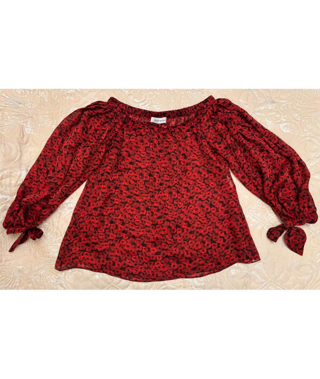 SAINT LAURENT Мульти шелковая блузы, фото 8